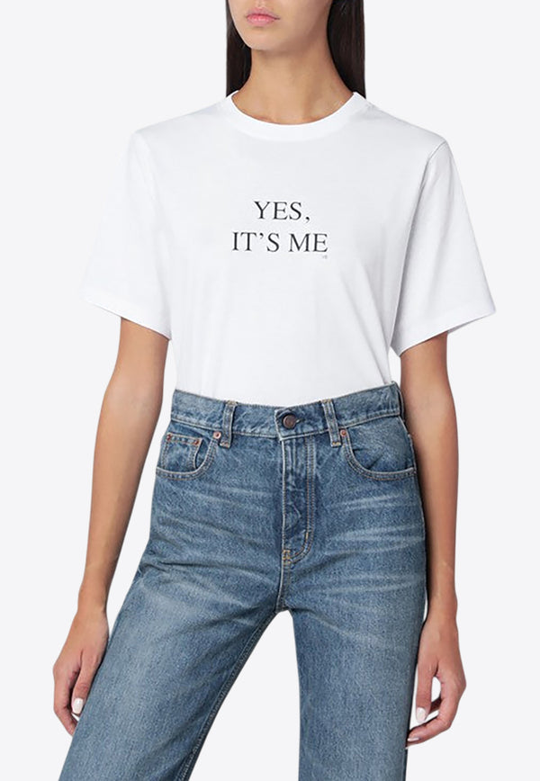 Victoria Beckham Yes It's Me Printed T-shirt White 1425JTS006986ACO/R_VIBEC-WHT