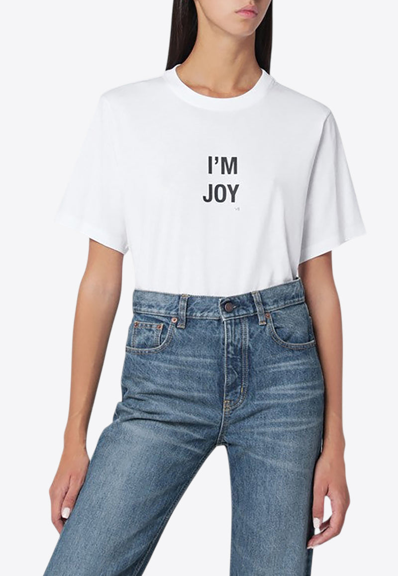 Victoria Beckham I'm Joy Print T-shirt White 1425JTS007015ACO/R_VIBEC-WHT