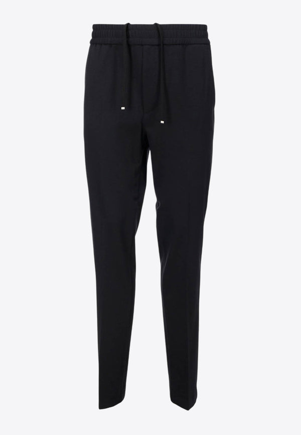 Salvatore Ferragamo Wool-Blend Slim Track Pants Black 143342 P 735867 BLACK