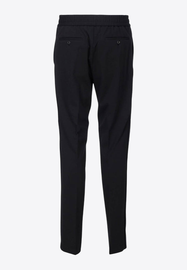 Salvatore Ferragamo Wool-Blend Slim Track Pants Black 143342 P 735867 BLACK