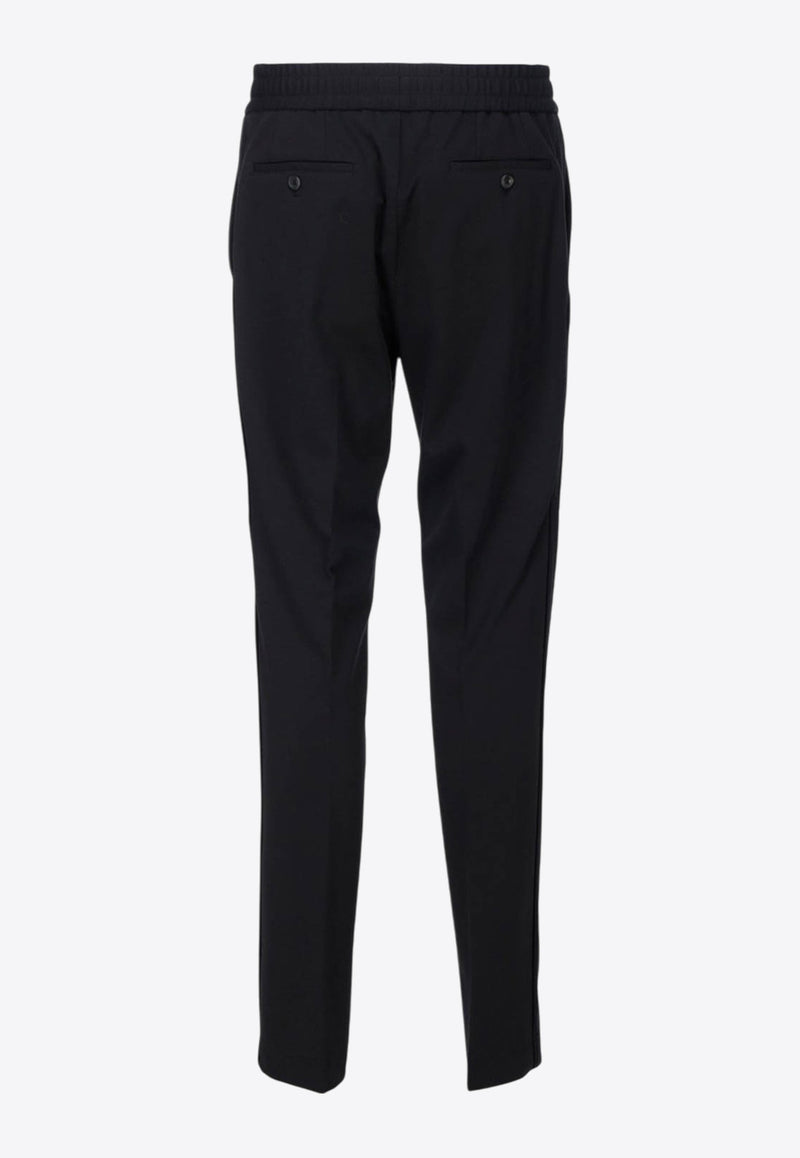 Salvatore Ferragamo Wool-Blend Slim Track Pants Black 143342 P 735867 BLACK