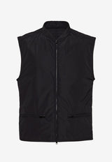 Salvatore Ferragamo Zip-Up Vest in Tech Fabric 143471 N 765145 NERO Black