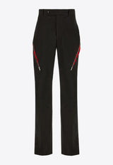 Salvatore Ferragamo Tapered Zip-Detail Tailored Pants Black 143703 P 767693 NERO