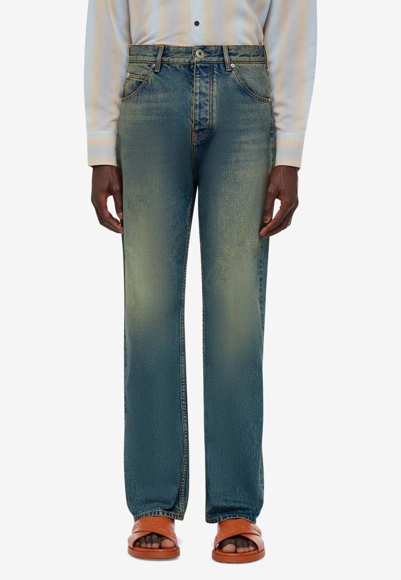 Salvatore Ferragamo Basic Straight-Leg Faded Jeans Blue 144032 P 775685 SAGE DUSTY