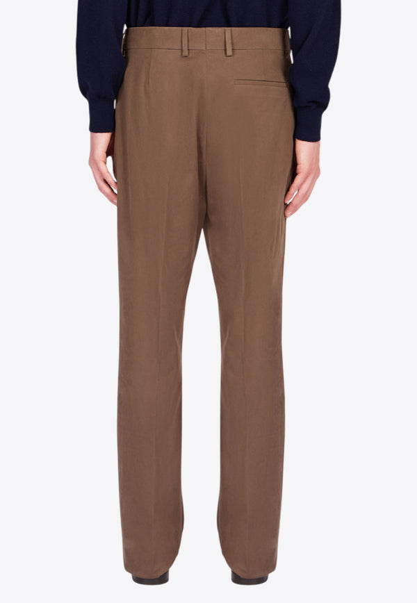 Ferragamo Tailored Straight-Leg Pants Brown 144274 P 787028 CONCRETE