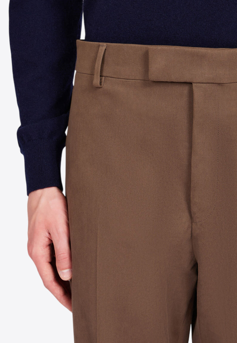 Ferragamo Tailored Straight-Leg Pants Brown 144274 P 787028 CONCRETE