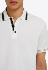 Ferragamo Short-Sleeved Polo T-shirt White 144705 H 786175 WHITE/MOSS/GINGER