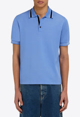 Ferragamo Short-Sleeved Polo T-shirt Blue 144705 H 786177 BLEUET/N NAVY/WHITE