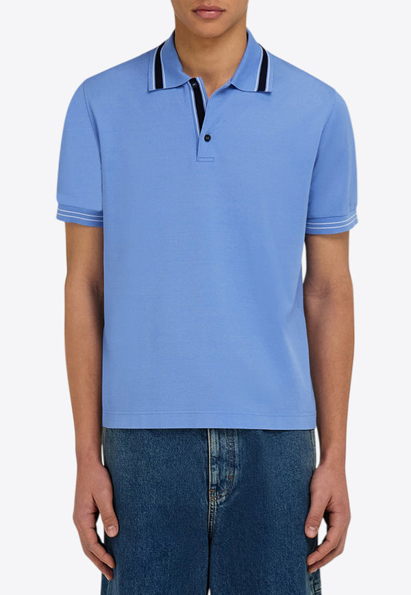 Ferragamo Short-Sleeved Polo T-shirt Blue 144705 H 786177 BLEUET/N NAVY/WHITE