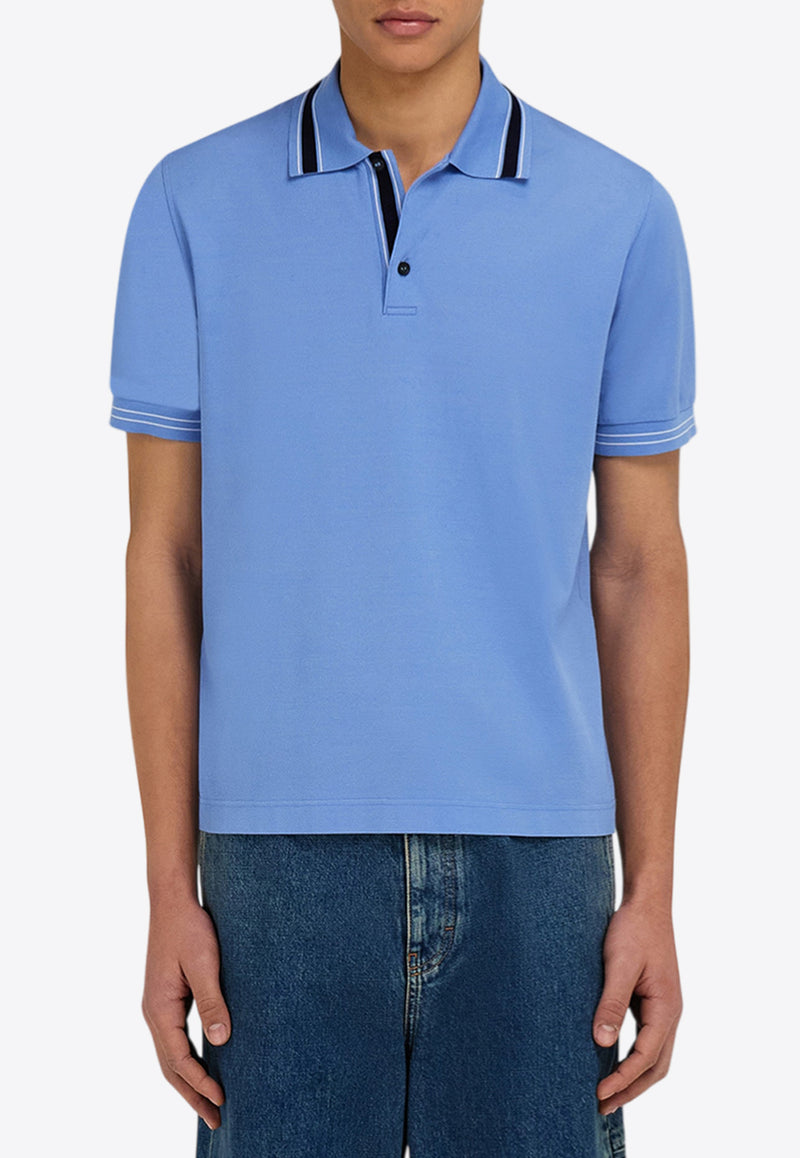 Ferragamo Short-Sleeved Polo T-shirt Blue 144705 H 786177 BLEUET/N NAVY/WHITE