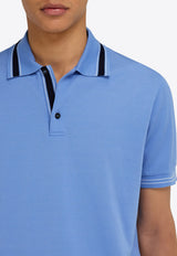 Ferragamo Short-Sleeved Polo T-shirt Blue 144705 H 786177 BLEUET/N NAVY/WHITE