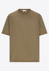 Ferragamo Embroidered Logo Outline T-shirt Brown 144769 H 783908 MAJOR BROWN