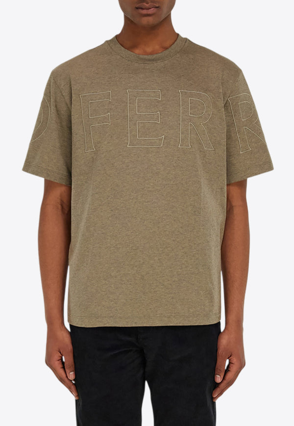 Ferragamo Embroidered Logo Outline T-shirt Brown 144769 H 783908 MAJOR BROWN
