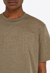 Ferragamo Embroidered Logo Outline T-shirt Brown 144769 H 783908 MAJOR BROWN