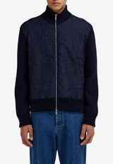Ferragamo Gancini Jacquard Bomber Jacket Navy 144805 B 785958 NEW NAVY