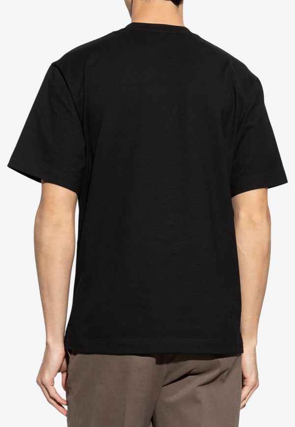 Ferragamo Leather Patch T-shirt Black 144818 H 786361 NERO