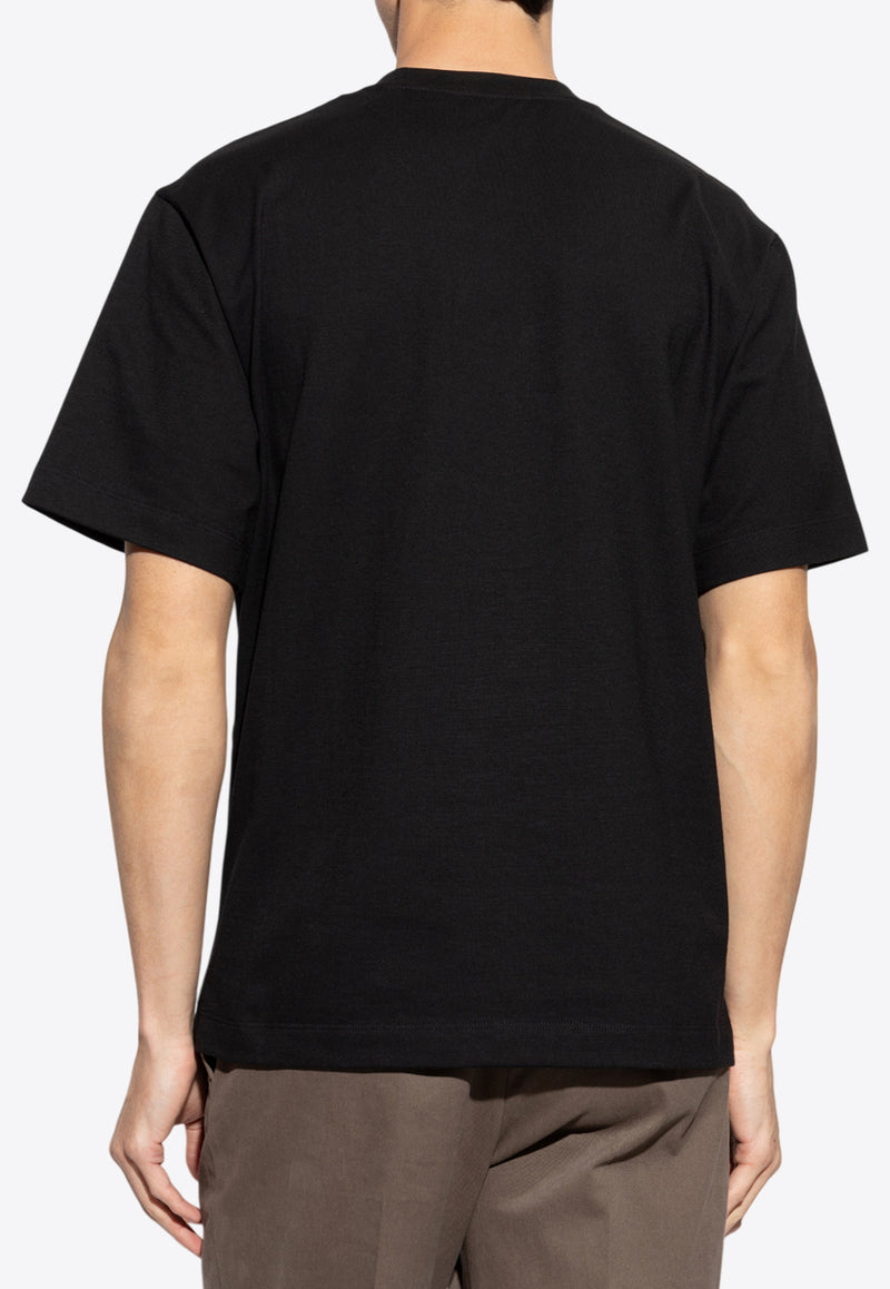 Ferragamo Leather Patch T-shirt Black 144818 H 786361 NERO