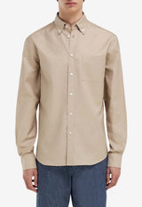 Ferragamo Gancini Jacquard Long-Sleeved Shirt Beige 144831 C 790048 SAFARI