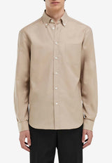 Ferragamo Long-Sleeved Oxford Shirt Beige 144831 C 790225 SAFARI