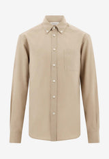 Ferragamo Long-Sleeved Oxford Shirt Beige 144831 C 790225 SAFARI