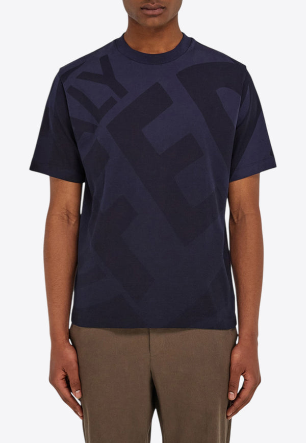 Ferragamo Graphic Print T-shirt Navy 144857 H 786383 NEW NAVY