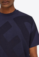 Ferragamo Graphic Print T-shirt Navy 144857 H 786383 NEW NAVY