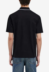 Ferragamo Embroidered Logo Polo T-shirt Black 145341 H 790958 BLK/W DENIM/WHT/NNAVY