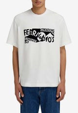 Ferragamo Venna Logo Printed T-shirt White 145342 H 791025 BIANCO