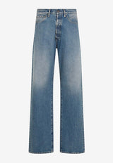 Straight-Leg Washed Jeans