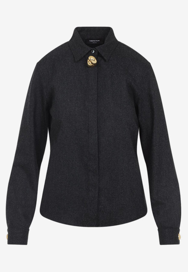 Long-Sleeved Wool Shirt
