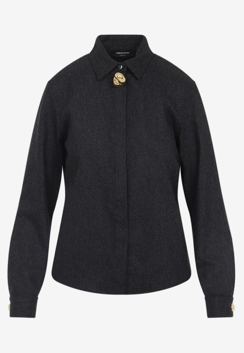 Long-Sleeved Wool Shirt