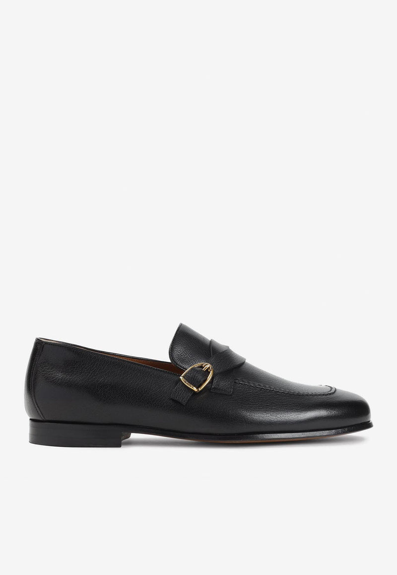 Strapped Leather Loafers