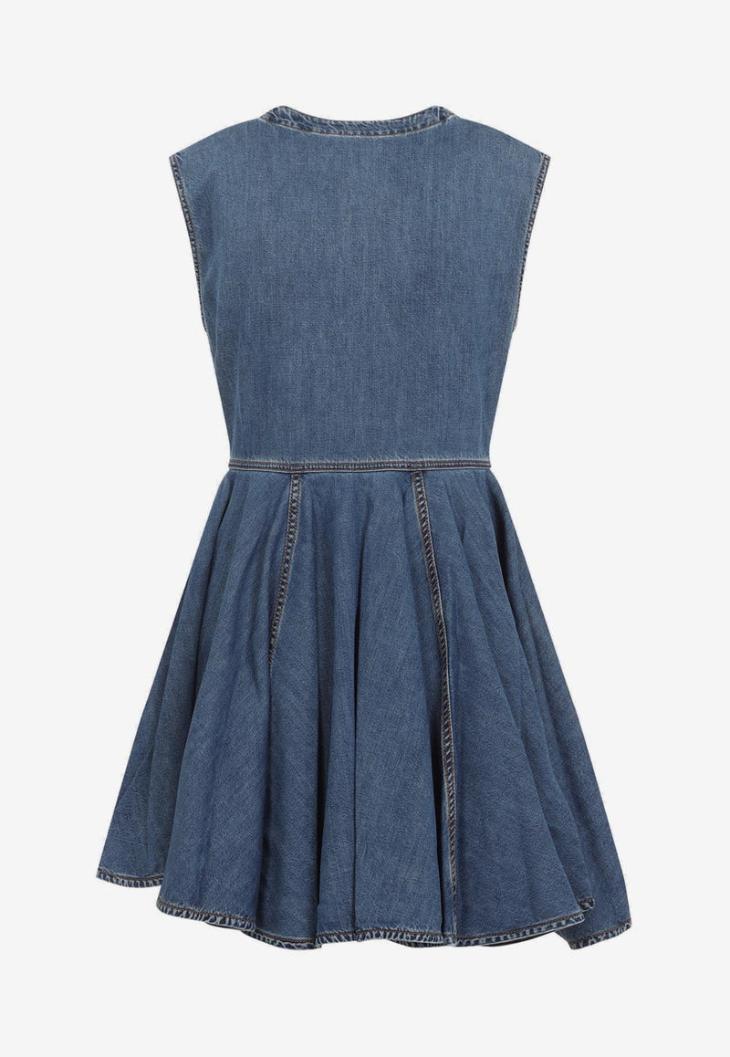Denim Wrap Mini Dress