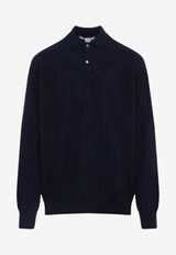 Wool Long-Sleeved Polo Sweater