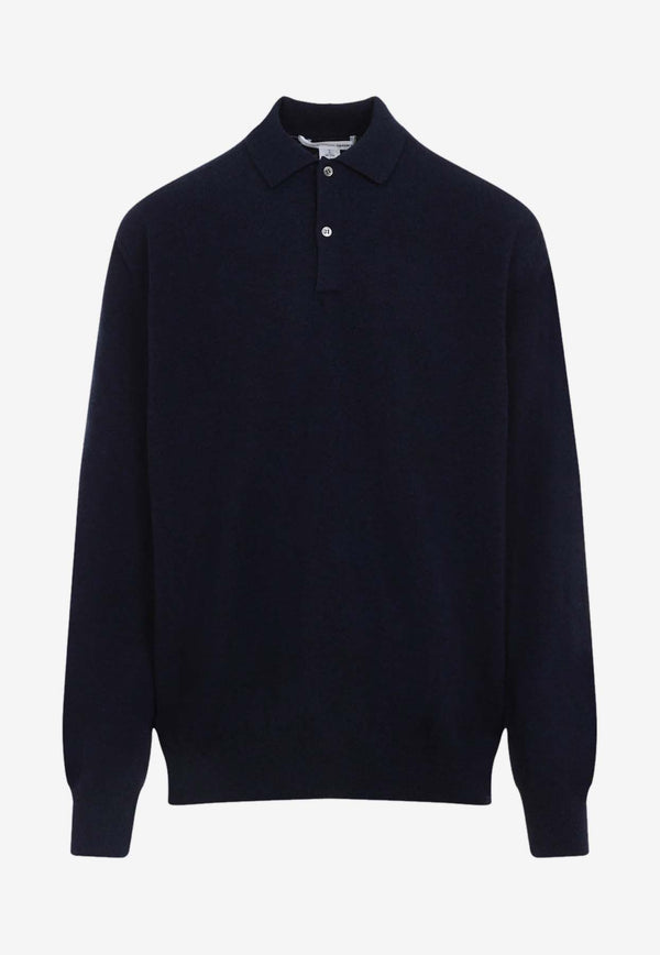 Wool Long-Sleeved Polo Sweater