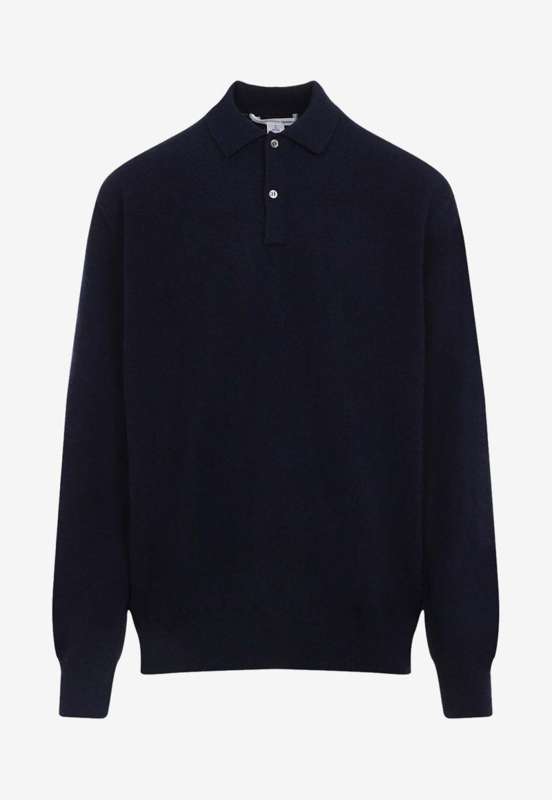 Wool Long-Sleeved Polo Sweater