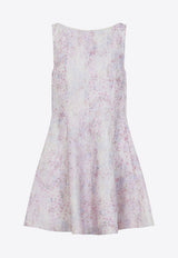 Floral Print Mini Silk Dress