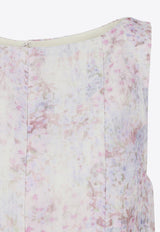 Floral Print Mini Silk Dress