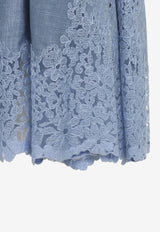 Midi Skirt with Lace-Insert