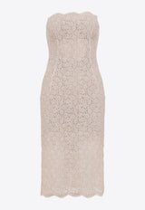 Strapless Lace Midi Dress