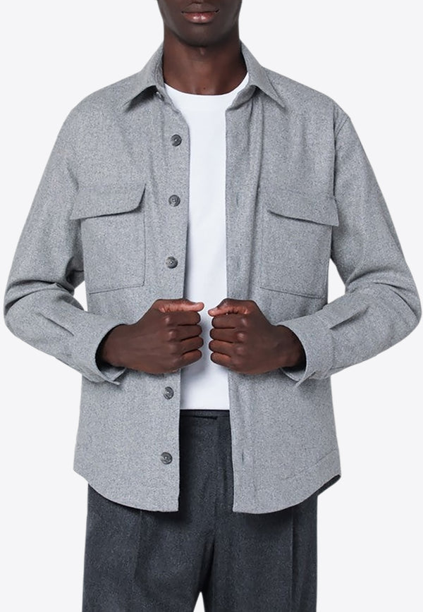XACUS Overshirt Jacket in Wool-Blend Gray 154ML91455/R_XACUS-002