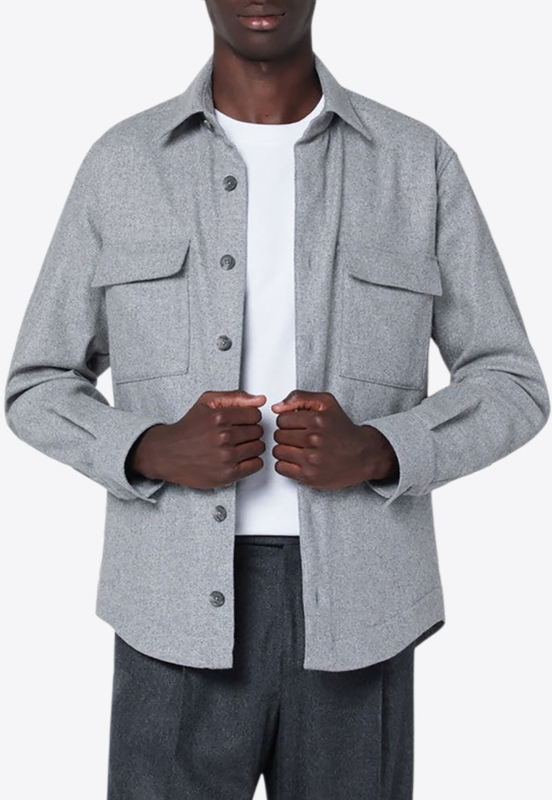 XACUS Overshirt Jacket in Wool-Blend Gray 154ML91455/R_XACUS-002