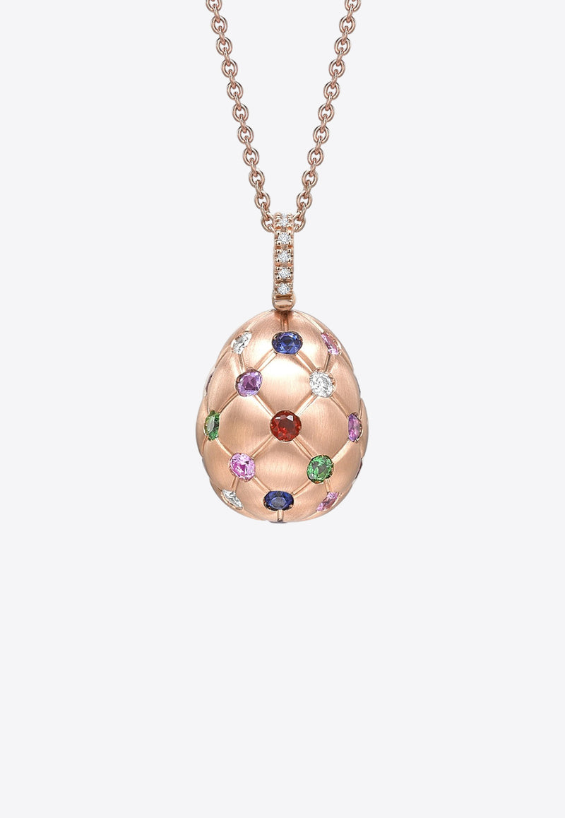 Fabergé Treillage Diamond Egg Pendant Necklace in 18-karat Rose Gold Rose Gold 158FP304