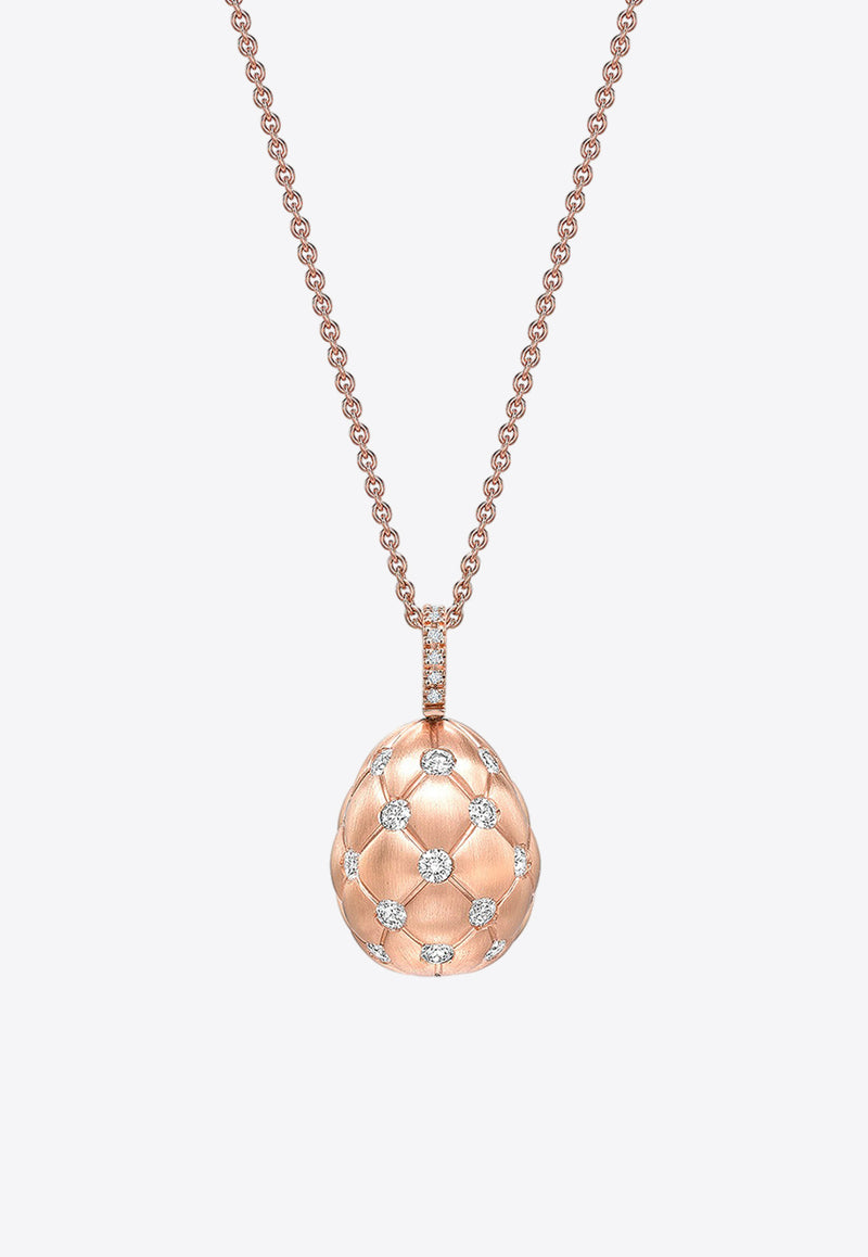 Fabergé Treillage Diamond Egg Pendant Necklace in 18-karat Rose Gold Rose Gold 158FP305