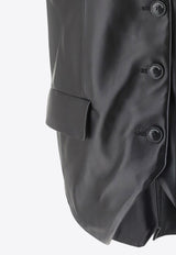 The Mannei V-neck Leather Vest Black 159_000_BLACK