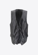 The Mannei V-neck Leather Vest Black 159_000_BLACK