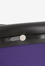 Mini Herbag Zip 20 in Purple Canvas and Black Hunter Leather