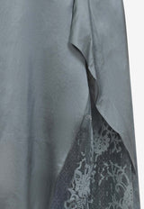 Satin Midi Dress with Lace Inserts