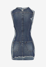 Paneled Denim Mini Dress