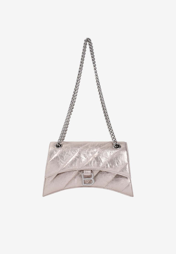 Crush Chain Shoulder Bag in Calf Leather